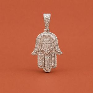 Pendentif main de Dieu Hamsa en argent 925, style hip-hop, pour homme - Product Image 1