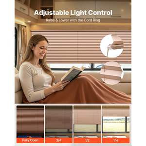 1 paquet de stores plissés pour camping-car, 62 x 32 pouces, faciles à nettoyer, en tissu polyester, protection de la vie privée, blocage de la lumière du soleil, camping-car, caravane - Product Image 4