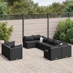 Juego de 9 Muebles de Jardín Elegantes en Color Negro para Patio - Product Image 1