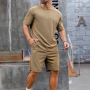 Mens Casual Cargo Shorts Set Manufacturer Cotton Summer Streetwear OEM ODM <b>Bulk</b> Supply - Product Image 2