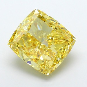 Diamant CVD modifié en forme de coussin, taille EX, jaune intense fantaisie, VS1, 11,06 CT, pierre de laboratoire en vrac, stock pour le commerce mondial B2B - Product Image 1