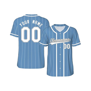 เสื้อเบสบอลผู้ชายผ้าฝ้ายออร์แกนิค 100% คอวี แห้งเร็ว ระบายอากาศดี สีพื้น พิมพ์ลายซิลค์สกรีน ชุดทีมแบบสั่งทำ - Product Image 1