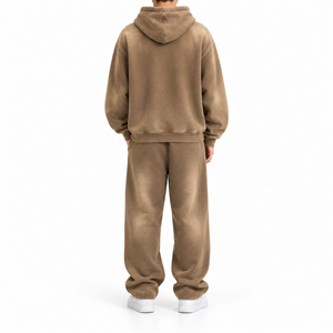 Ensemble survêtement décontracté pour homme, coupe ample, effet délavé, sweat-shirt et pantalon de survêtement, 2 pièces, streetwear d'automne - Product Image 2