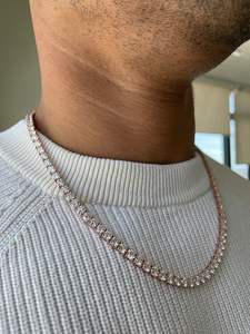 Cadena de tenis de moissanita de 5 mm chapada en platino con plata 925 para unisex, collar de cadena de tenis, joyería para bodas y fiestas, para amigos. - Product Image 4