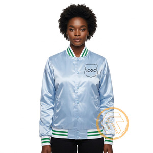 Chaqueta universitaria acolchada de satén bordada personalizada de la hermandad Alpha Kappa para mujer - Prendas griegas transpirables con botones para otoño/invierno - Product Image 1