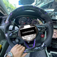 Volant en carbone forgé violet avec grands manettes de vitesse à palettes violettes pour VW Polo Jetta Sagitar Bora Magotan CC Golf Passat