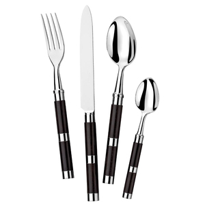 Ensemble de couverts de table en résine de corne foncée de qualité supérieure, fabriqués à la main en acier inoxydable français, pour une vaisselle moderne - Product Image 6