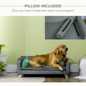 Sofá para Perros XL de Otoño con Cojín Extraíble y Lavable, Tela Resistente al Agua, Sofá para Mascotas de Espuma Gris con Cojín Lavable para Gatos - Product Image 6