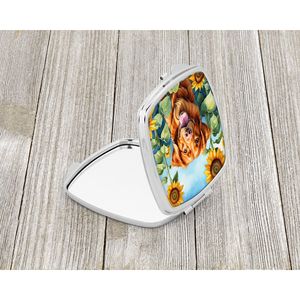 Nova Scotia Duck Toller Sunflowers Compact Folding Handheld <b>Makeup</b> <b>Mirror</b> <b>for</b> Women Travel Decorative Pocket <b>Mirror</b> Gift - Product Image 2