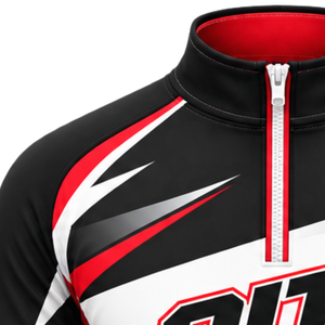 Chaqueta Deportiva Roja, Negra y Blanca con Cierre de Cremallera, Manga Larga, para Entrenamiento Atlético, Running, Ejercicio, Ropa Deportiva de Alto Rendimiento - Product Image 3