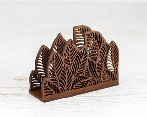 Wooden Napkin Holder – Natural Wood <b>Table</b> Decor, Kitchen Stand unique home decor napkin <b>storage</b> organizer - Product Image 4