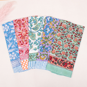 Foulard carré en coton polyvalent, motif floral, bandana respirant, décontracté, été, unisexe, mode ethnique, haute qualité - Product Image 1