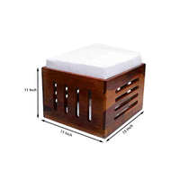 Table basse en teck sculpté Smart Art, hauteur réglable, design moderne décoratif, mobilier de salon, finition noyer