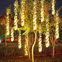Guirlandes lumineuses LED de Noël en forme de feux d'artifice, pour l'extérieur, la cour, les grands arbres, avec commande par bouton, 1,5 m, lumières colorées