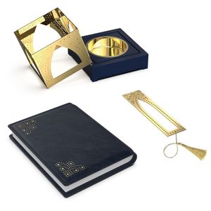 Brûleur d'encens arabe Mubkhar en acrylique doré de luxe avec couvercle et plateau assorti, brûleur d'encens portable pour l'Oud, pour l'Aïd, le Ramadan - Product Image 4