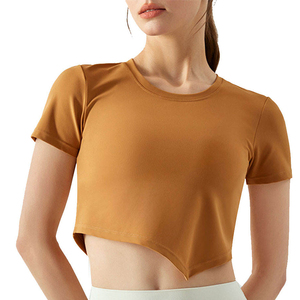 Short Sleeve Crop <b>Tops</b> T-shirts Women Essential <b>Cropped</b> Tees T Shirts 100% Cotton Woman T-shirt With Logo - Product Image 1