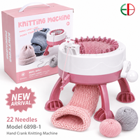 Machine à tricoter circulaire compacte EB Factory Supply, 22 aiguilles, manivelle, tricot simple, facile à utiliser, pour fournisseurs de cadeaux et artisans