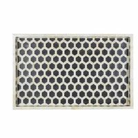 Plateau de service moderne et élégant en résine multi-compartiments, fait main, durable, écologique, personnalisable avec incrustations en os, 14x10 pouces, pour la maison