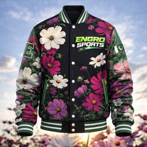 Custom Floral Varsity Jacket | Embroidered Logo | Premium Streetwear Baseball Jacket Custom Floral Varsity Jacket full floral - Product Image 1