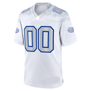 Game Jersey American Football Unisex V-<b>Neck</b> White Color Men's Shirt Mesh Panels <b>Light</b> weight Fabric Breathable Women Jersey - Product Image 3