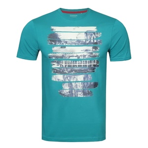 Camiseta informal de manga corta con cuello redondo para hombre de algodón peinado 100%, camiseta de tela de punto con serigrafía deportiva en 50 colores - Product Image 3