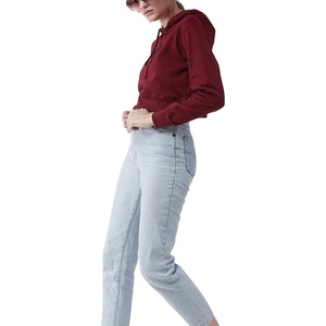 เสื้อฮู้ดและสเวตเตอร์ของผู้หญิงเสื้อมีฮู้ดแบบสวมหัวมีเชือกผูกโลโก้ตามสั่ง - Product Image 4