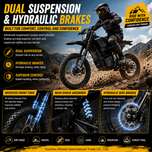 Motocicleta Eléctrica Ligera, Batería de Litio de 48V 20Ah, Motocicleta Todoterreno Eléctrica de 50 km/h, Batería Extraíble, Motocross para Adolescentes y Adultos - Product Image 4
