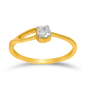 Anillo de Oro Sólido de 18K con Diamantes Florales, Diseño Artístico de Banda Abierta, Delicado Anillo con Racimo de Pétalos, Diamantes Cultivados en Laboratorio, para Compromiso o Fiesta - Product Image 1