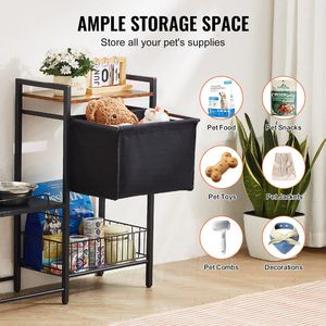 ชามอาหารสุนัขแบบยกขึ้นพร้อมที่จัดเก็บอุปกรณ์ให้อาหารสัตว์เลี้ยง - Product Image 6