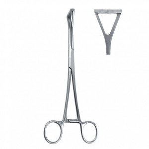 Pinzas de agarre pulmonar Duval de mandíbula triangular de 8 pulgadas, instrumentos quirúrgicos reutilizables de acero inoxidable para sujetar tejidos, 13 mm x 203 mm - Product Image 1