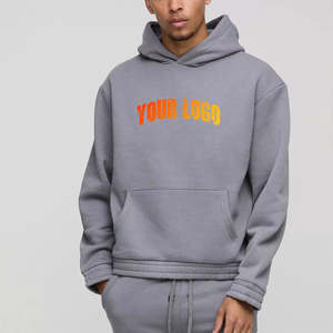 Sudaderas con Capucha para Hombre, Color Gris Oscuro, 100% Mezcla de Algodón, Diseño Personalizado, Hombros Caídos, Talla Grande, Cálidas para Invierno, Venta al Por Mayor OEM - Product Image 1