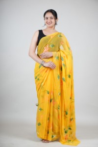 Elegante Saree de Gasa con Estampado Floral para Mujer, Saree Ligero de Gasa para Fiesta, Saree de Gasa de Diseño Premium con Blusa - Product Image 3