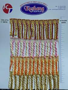 Ruban tressé de haute qualité en polyester/coton, motif dragon, avec pompons torsadés, 5 cm, lavable, pour rideaux, chaussures, sacs, canapés et vêtements - Product Image 5