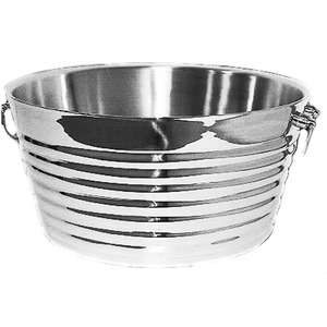 Stainless Steel Ice <b>Bucket</b> <b>with</b> <b>Lid</b> Round Insulated Beverage Cooler Tub for Wine Bottle - Product Image 4