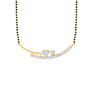 Collier pour femme plaqué or rose avec diamant de laboratoire taillé certifié IGI, chaîne en or jaune, perles noires, idéal pour un usage quotidien romantique - Product Image 1