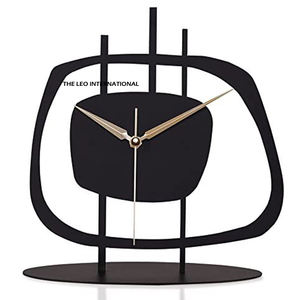 นาฬิกาตั้งโต๊ะทรงกลมวัสดุไม้คลาสสิก วงแหวนทองเหลือง ดีไซน์หรูหรา ขายดี คุณภาพสูงสุด นาฬิกาตกแต่งโต๊ะ - Product Image 2