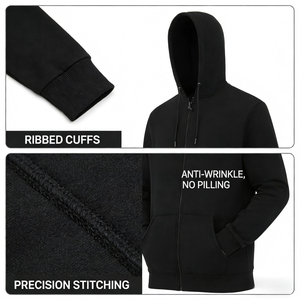 Sudadera con capucha extragrande con cremallera y estampado personalizado Glory, calidad premium, 100% algodón, hombros caídos, OEM, venta al por mayor, unisex - Product Image 6
