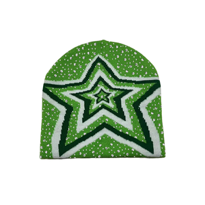 Gorros de Punto Personalizados al por Mayor para Invierno, Gorros de Piel de Conejo con Pedrería para Mujer/Hombre - Product Image 2