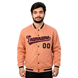 Chaqueta universitaria personalizada con MOQ bajo, mezcla de algodón con parches de chenilla, corte regular para marcas de ropa urbana estadounidenses - Product Image 1