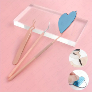 Stainless Steel Eyelash Extension Tweezers with Mirror Professional Makeup <b>Tool</b> for Eyelashes Precision Lash Use - Product Image 2