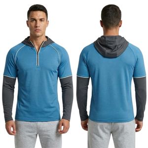 Anthracite Grey Comfortable Warm Mens Gym <b>Hoodie</b> Cotton Poly Fleece Soft Breathable Hooded Collar Raglan Sleeve Sweaters - Product Image 5
