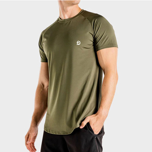 เสื้อยืดออกกำลังกายแขนสั้นผู้ชายแบบกำหนดเอง OEM ผ้าฝ้ายแห้งเร็ว สำหรับออกกำลังกาย ยกน้ำหนัก ทรงเข้ารูป - Product Image 1