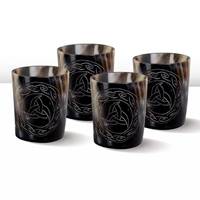 Verre à shot traditionnel en corne de buffle, fait main, naturel, artisanal, rustique, résistant à la chaleur, pour bar et fêtes
