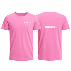 Camiseta rosa personalizada al por mayor, de secado rápido, ligera, cuello redondo, algodón, manga corta, corte regular, ropa informal a la moda. - Product Image 1