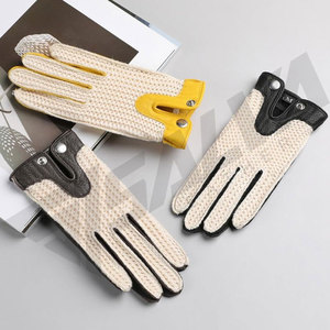 Premium Quality Goat Skin Leather Driving <b>Gloves</b>-Winter Fashion Custom Logo Comfortable & Breathable Unisex Car <b>Gloves</b> - Product Image 3