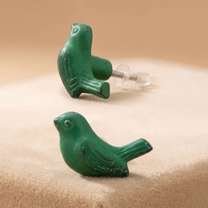 Green Bird Shape Zinc Alloy Cabinet Knob Handle for Dresser <b>Rustic</b> Style Easy Installation - Product Image 1