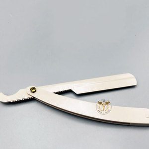 Rasoir turc professionnel pliable en acier inoxydable beige nude, rasoir de sécurité pour barbier, outil de rasage manuel pour usage en salon - Product Image 3