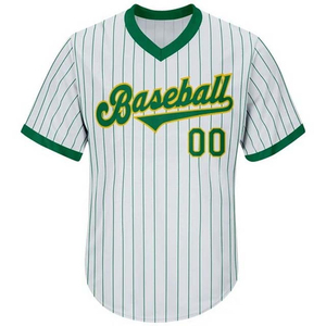 Camiseta de Béisbol Personalizada con Rayas, Cuello en V, Nombre y Número Impresos, Uniforme de Softbol para Adultos, OEM, 100% Poliéster, Talla XL - Product Image 4