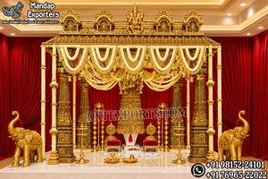 Compre un Mandapam tradicional del sur de la India con pilares tallados, un Mandapam clásico de FRP Kalyana para bodas hindúes. - Product Image 5