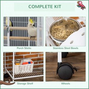 Gabbia per l'allevamento di uccelli in metallo per razze medie e piccole, moderna gabbia in ferro per animali domestici con chiusura a bottone, taglia XL per piccioni e animali domestici, personalizzabile, quadrata - Product Image 6